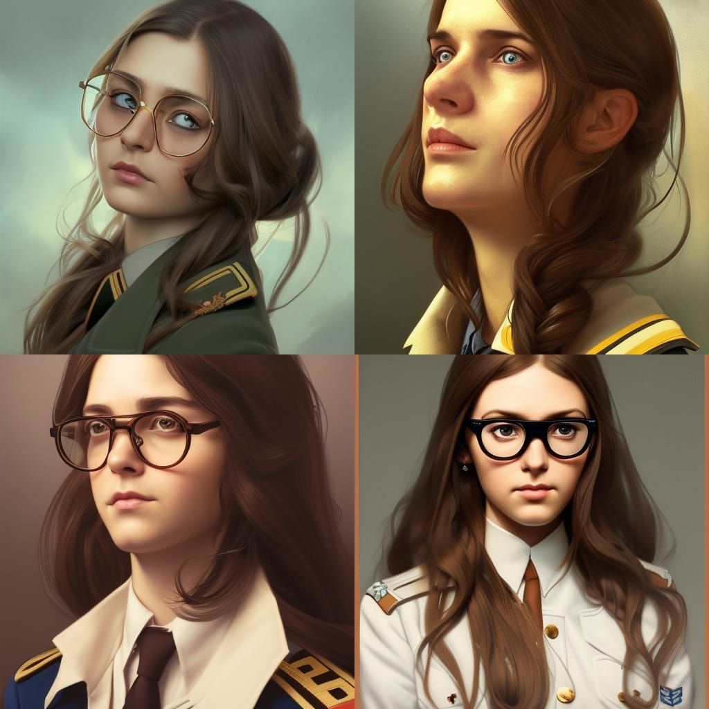 Girl in Kriegsmarine Uniform: Hyperdetailed Portrait