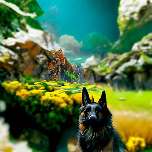 Detailed German Shepherd Matte Painting in Unreal Engine