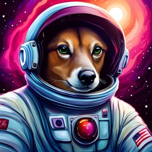 Anthro Deer Astronaut in Graffiti Art Style