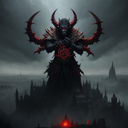 Dramatic Devil in Digital Matte Painting