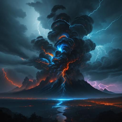 Vibrant Stormscape in Oil Painting Style