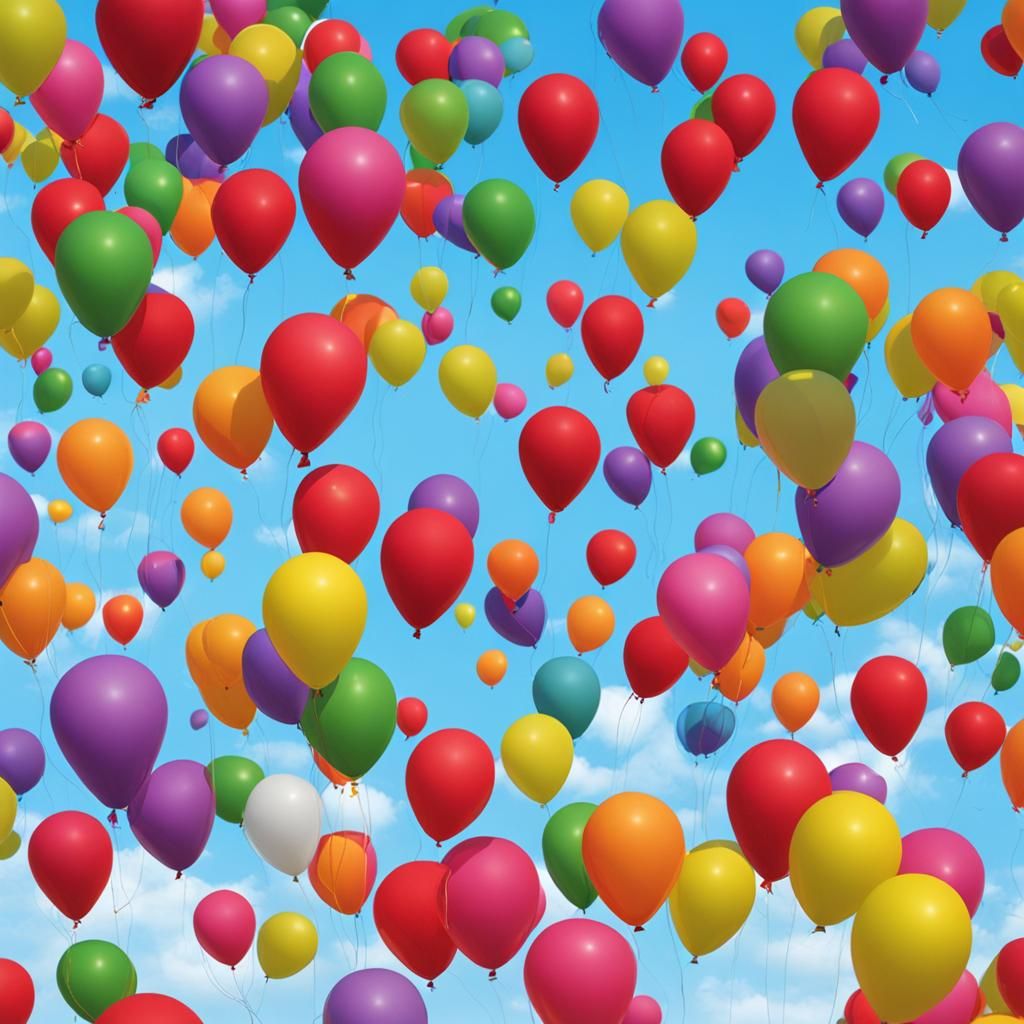 Colorful Balloons Ascend into the Sky
