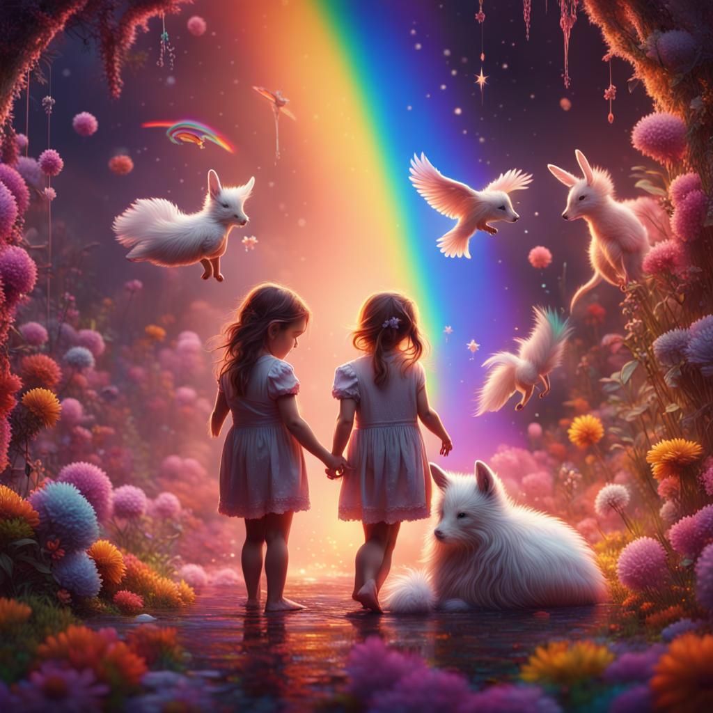 Girls' Playtime in a Neon Fantasy World