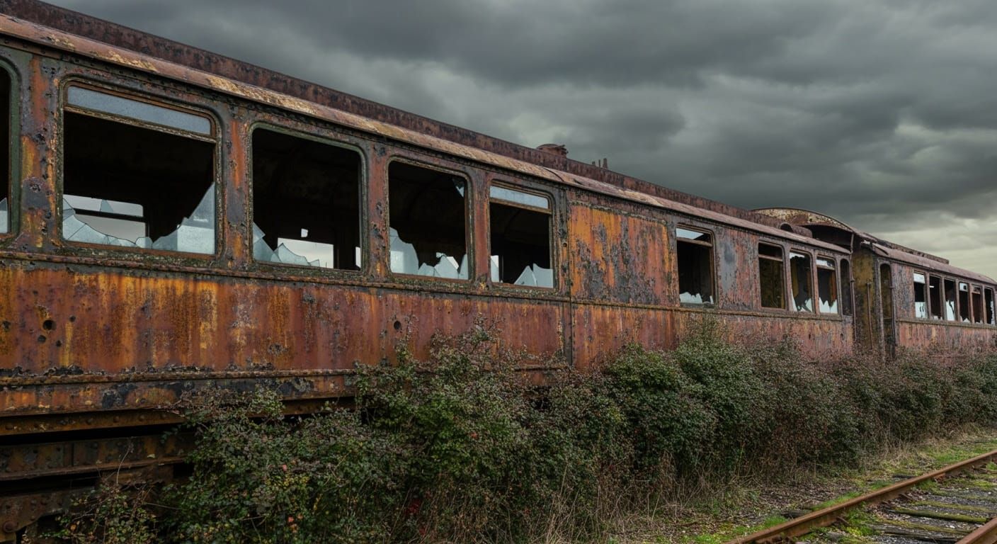 Forgotten Steam Train in Abandoned Luxury