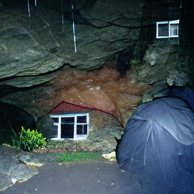 House Exterior Inside Damp Dark Cave