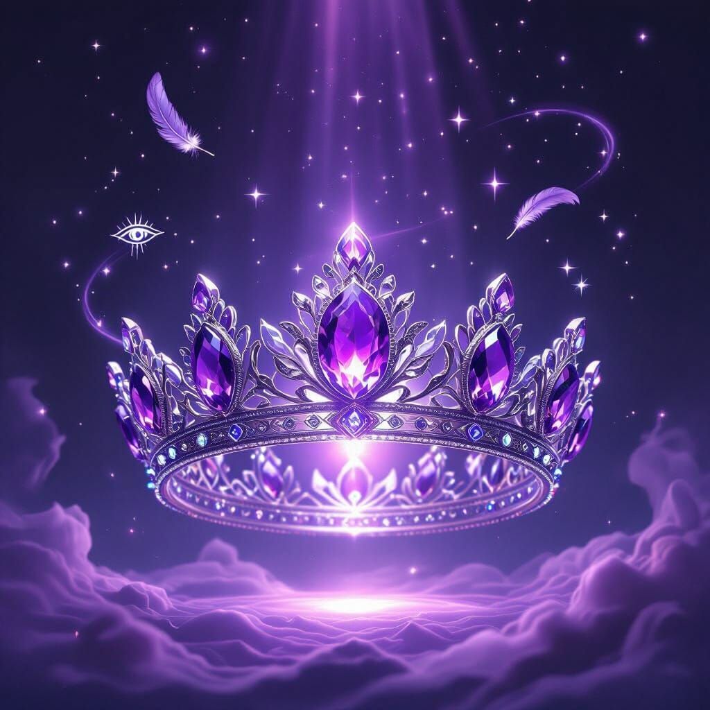 Divine Amethyst Crown Radiates Spiritual Light