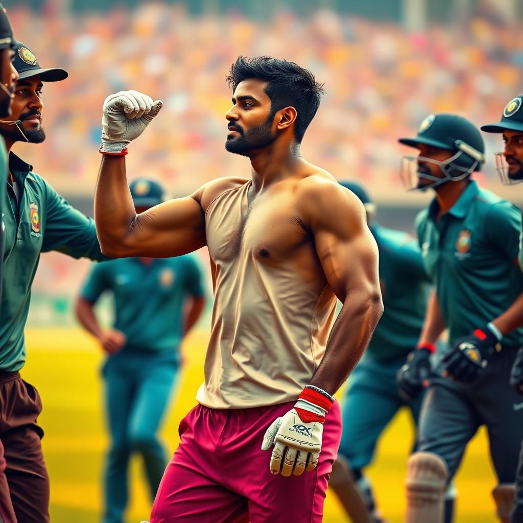 Indian Cricket Players Celebrate in Hyperrealistic Style