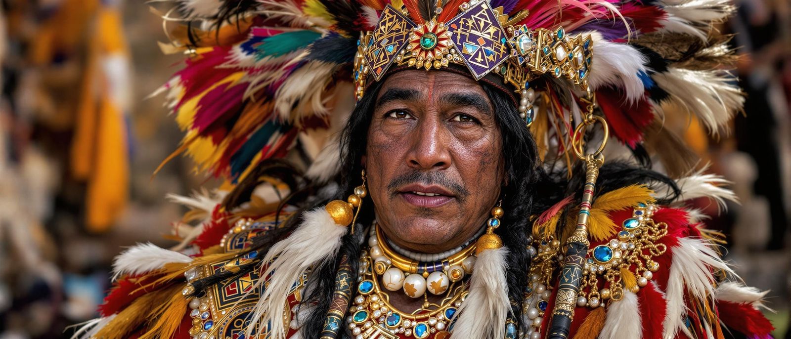 Inca Priest in Traditional Dress: Photographic Style
