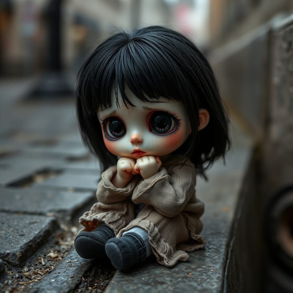Chibi Skeleton Doll in Paris Gutter