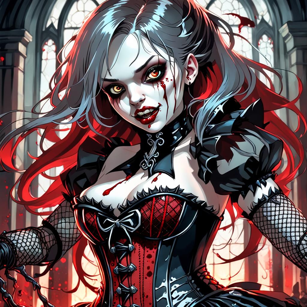 Vampire Portrait in Hyperrealistic Dark Fantasy Style