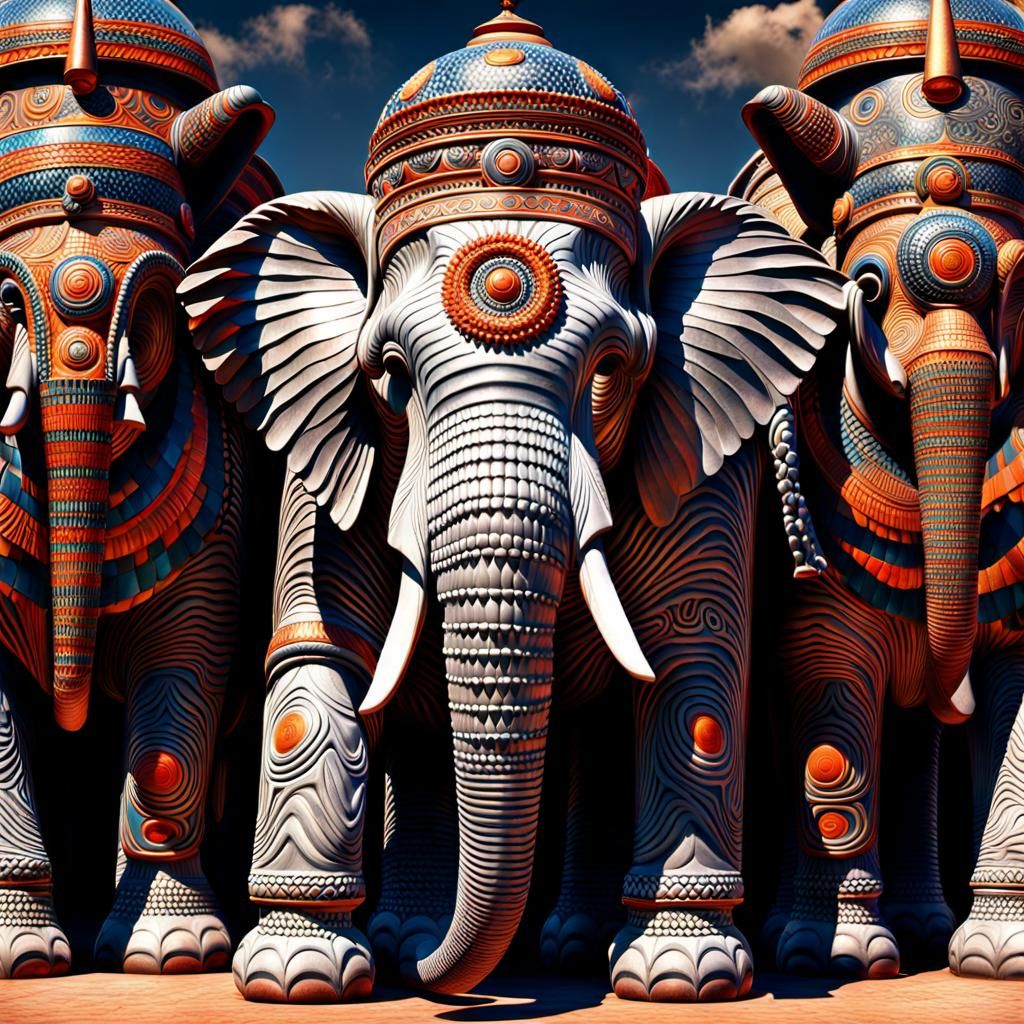 Psychedelic Babylonian Dragon Mušḫuššu in Hyperrealistic CGI