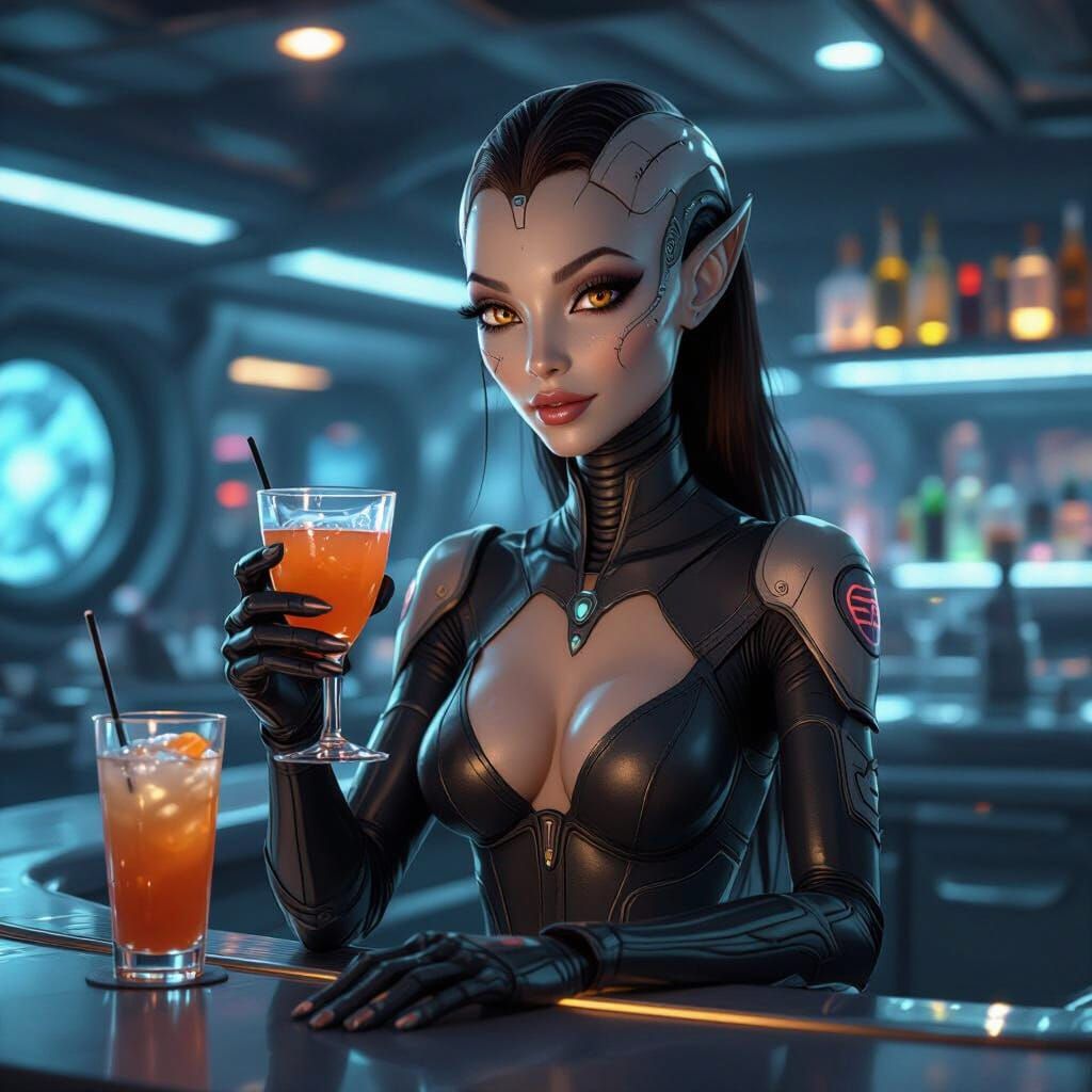 Alien Bartender on Starship