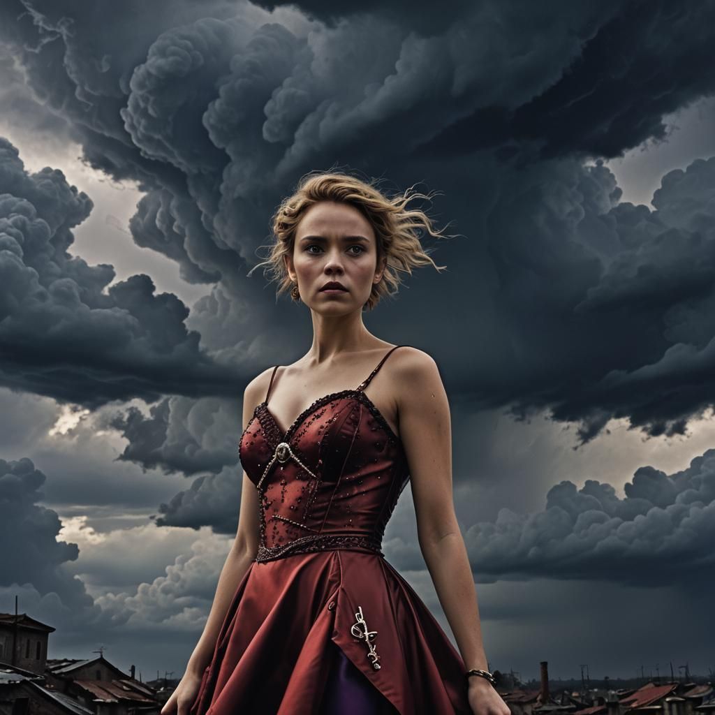Stormy Scarlett: A Hyper-Realistic Fantasy Portrait