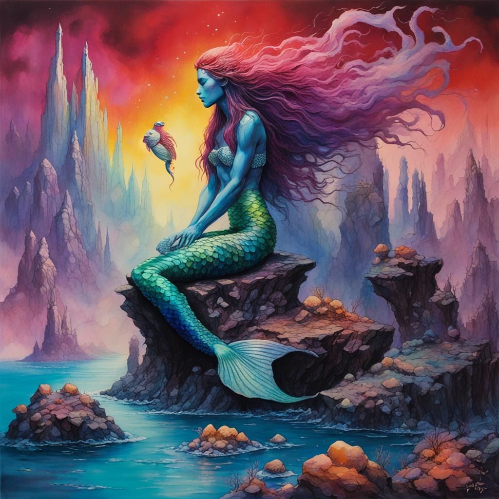 Crystalline Mermaid in Deep Saturation