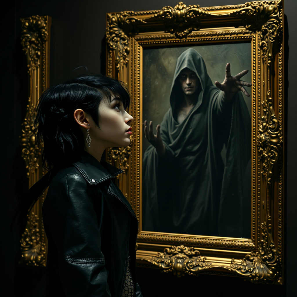 Goth Fairy Gazing at Dementor Portrait
