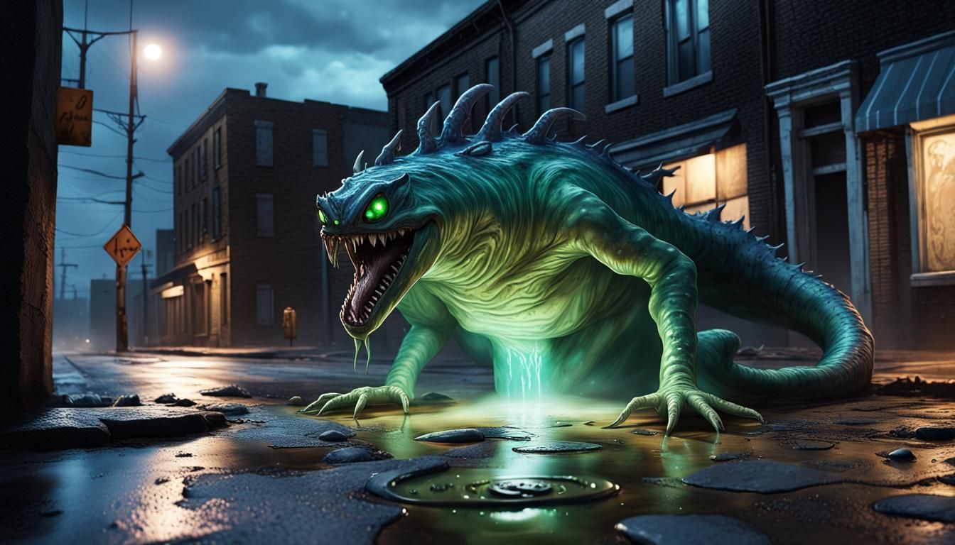 Eldritch Sewer Monster Emerges at Night