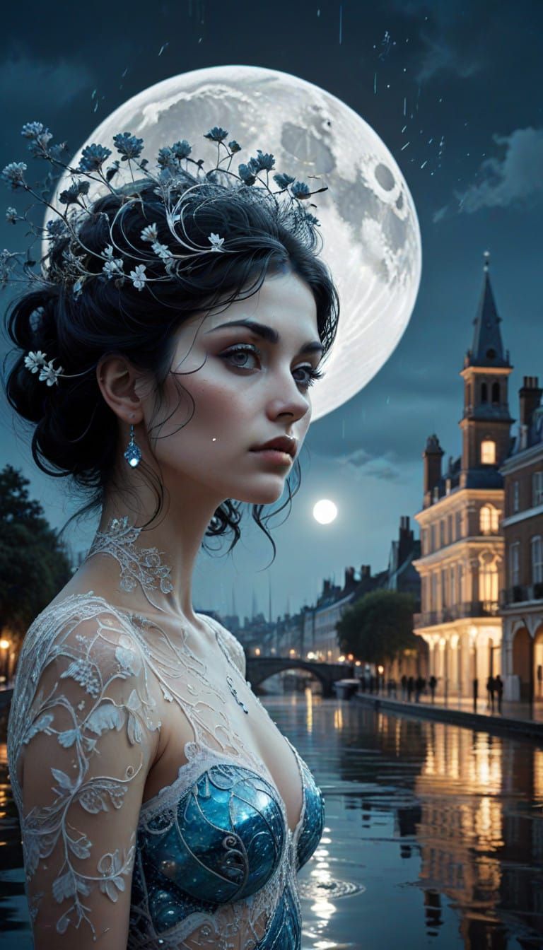 Dazzling Dreamscape Cityscape with Whimsical Nature Integrat...