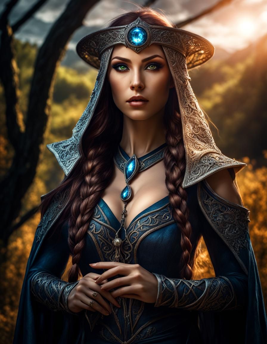 Dark Fantasy Elven Sorceress in HDR