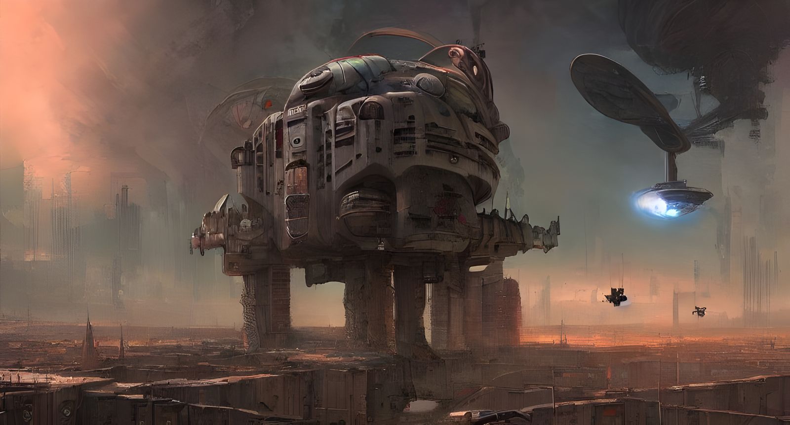 Cyber Insect Ship Surveils Dystopian City