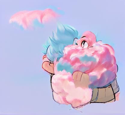 Delicate Cotton Candy Swirl in Pink and Blue