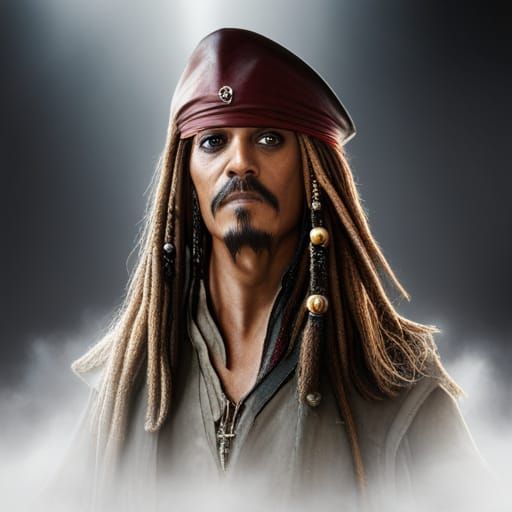 Detailed Matte Painting of Jack Sparrow