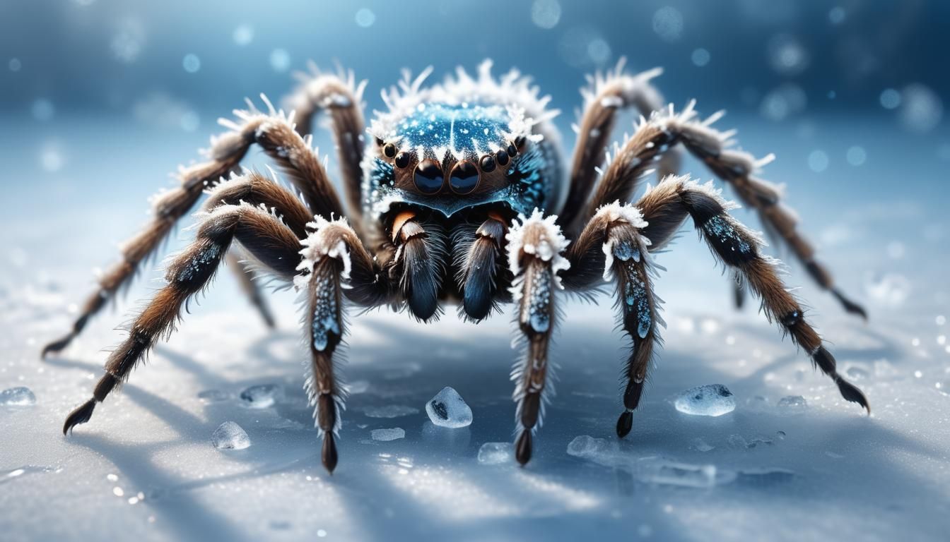 Tarantula Ice Skating in Winter Wonderland