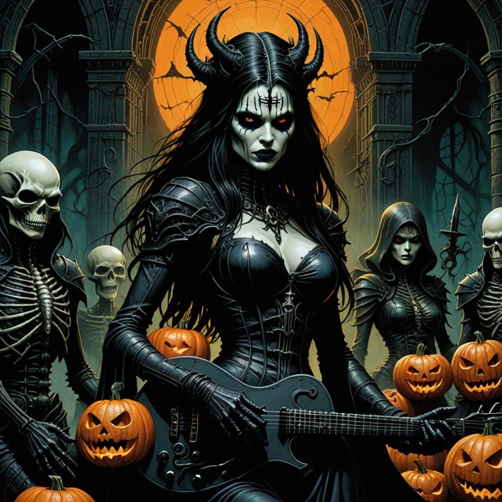 Heavy Metal Women in Spooky Halloween Makeup
