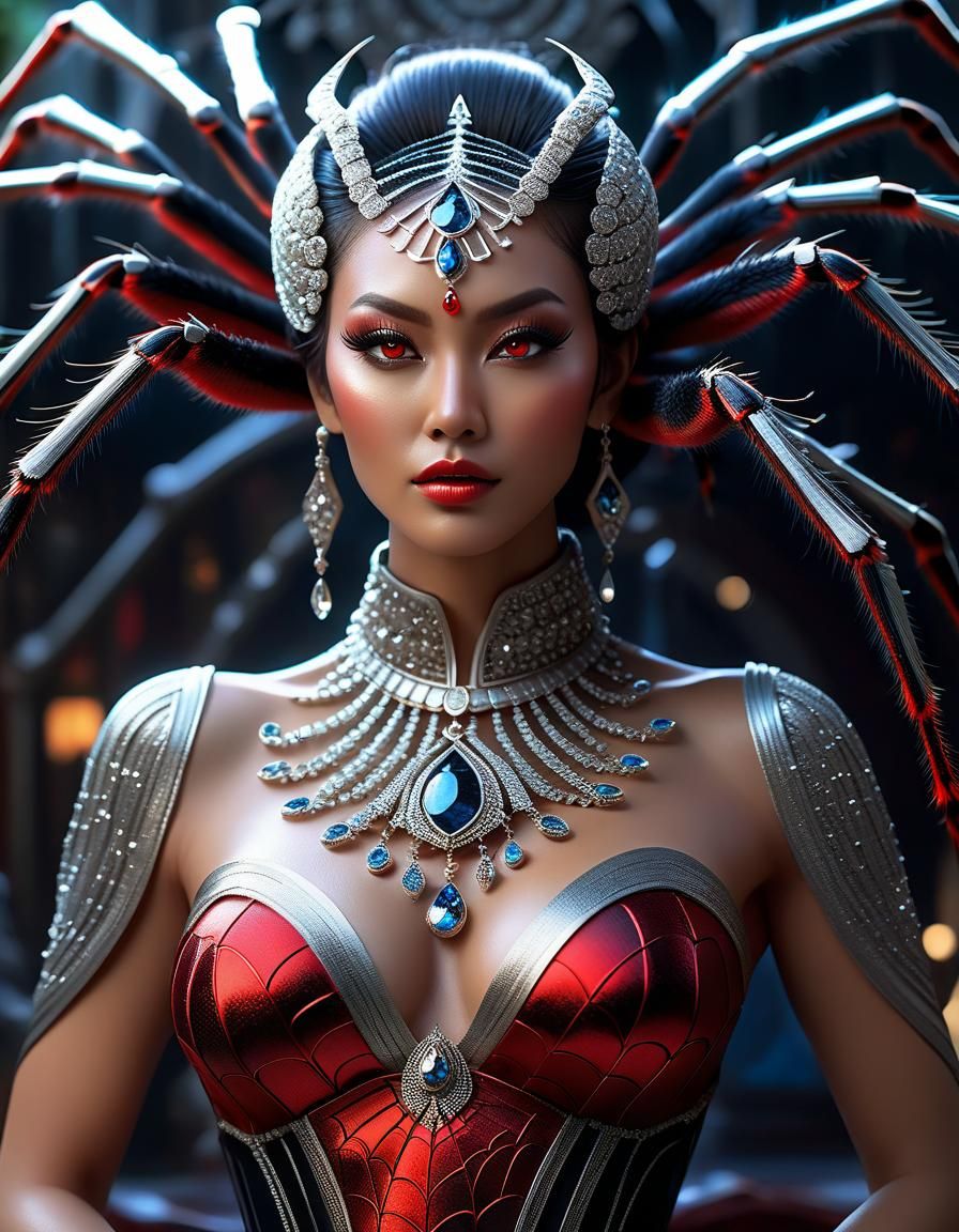 Spider Goddess Woman: Hyperdetailed Fantasy Art