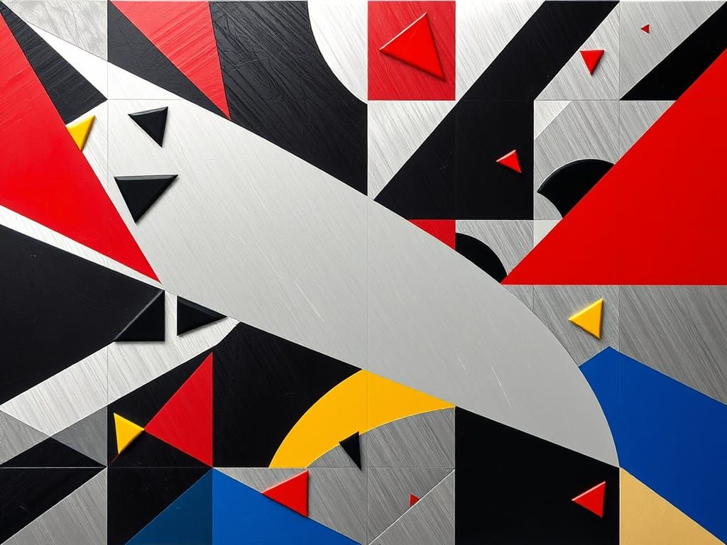 Intricate Geometric Abstraction on Metallic Plates