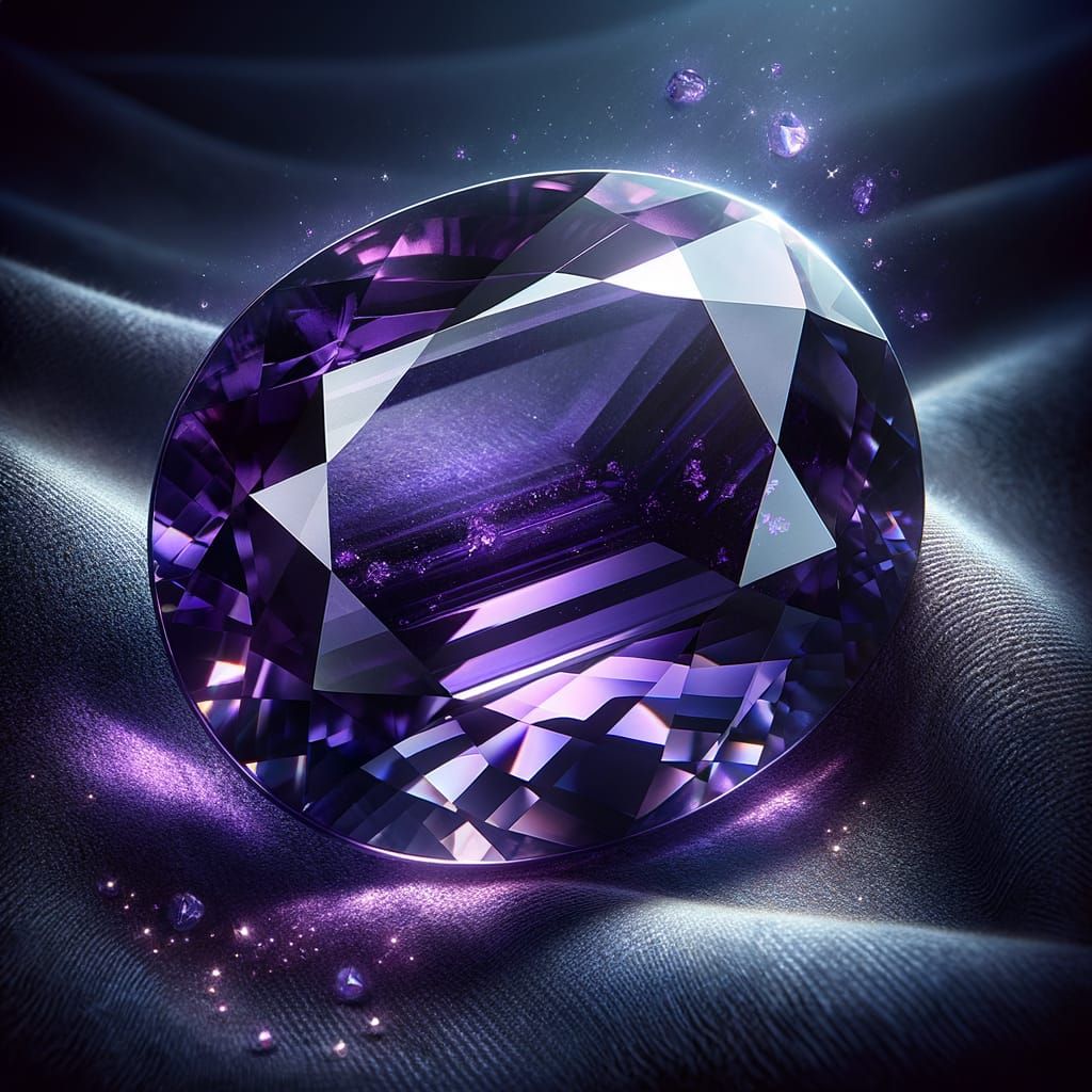 Stunning Deep-Violet Amethyst Gem with Glossy Facets