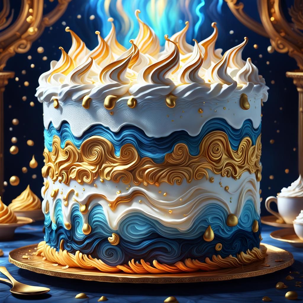 Giant Whipped Cream Cake in Mystical Chamber