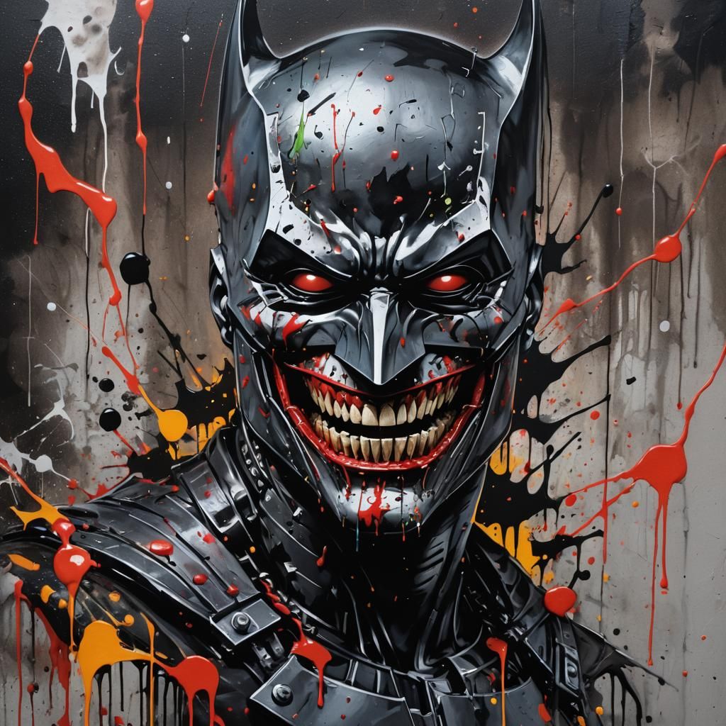 Batman Who Laughs Graffiti Art: Ultra Detailed