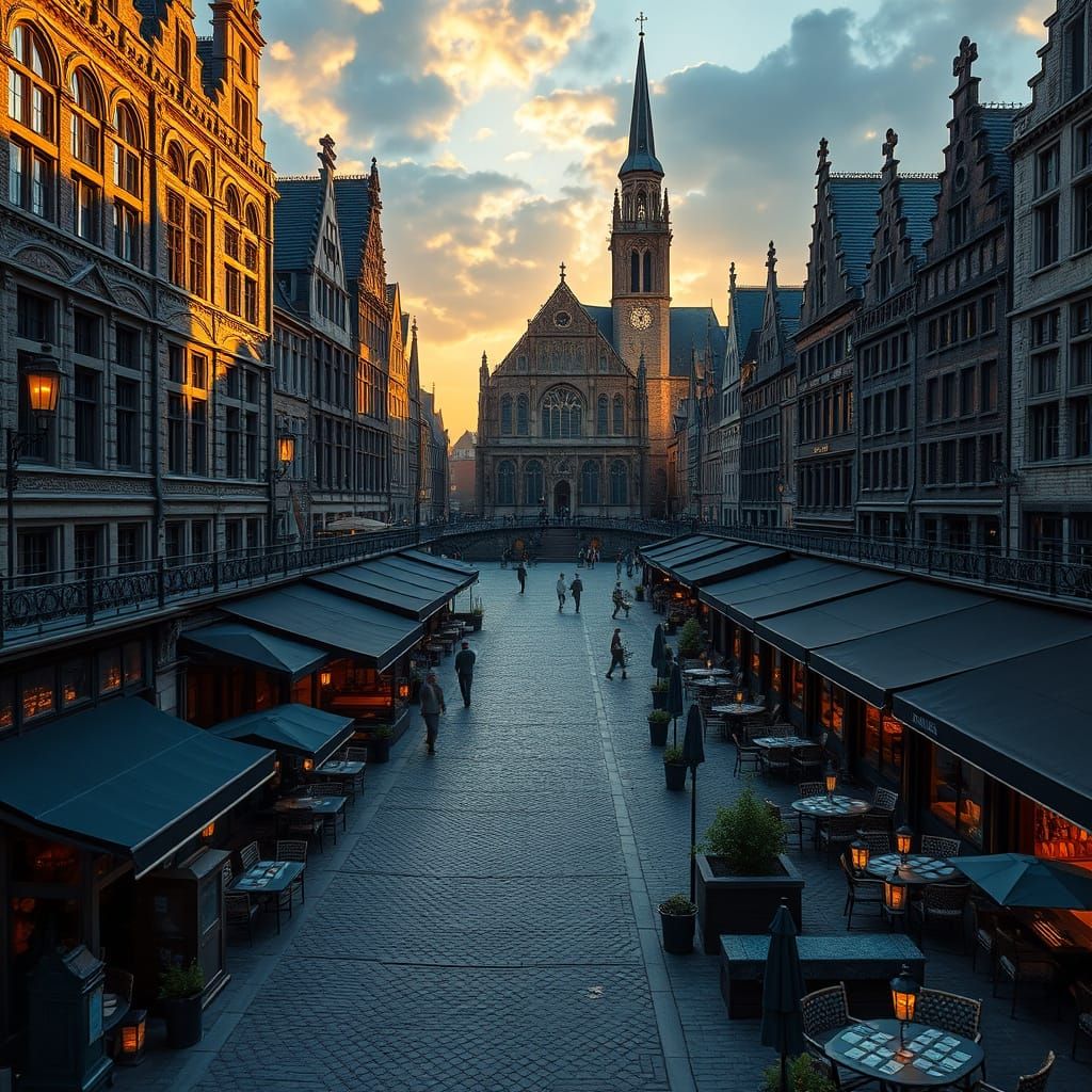 Majestic Mechelen Cityscape with St. Romboutstoren and Grote...