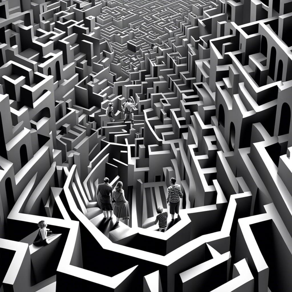 Family Lost in Impossible Escher Maze