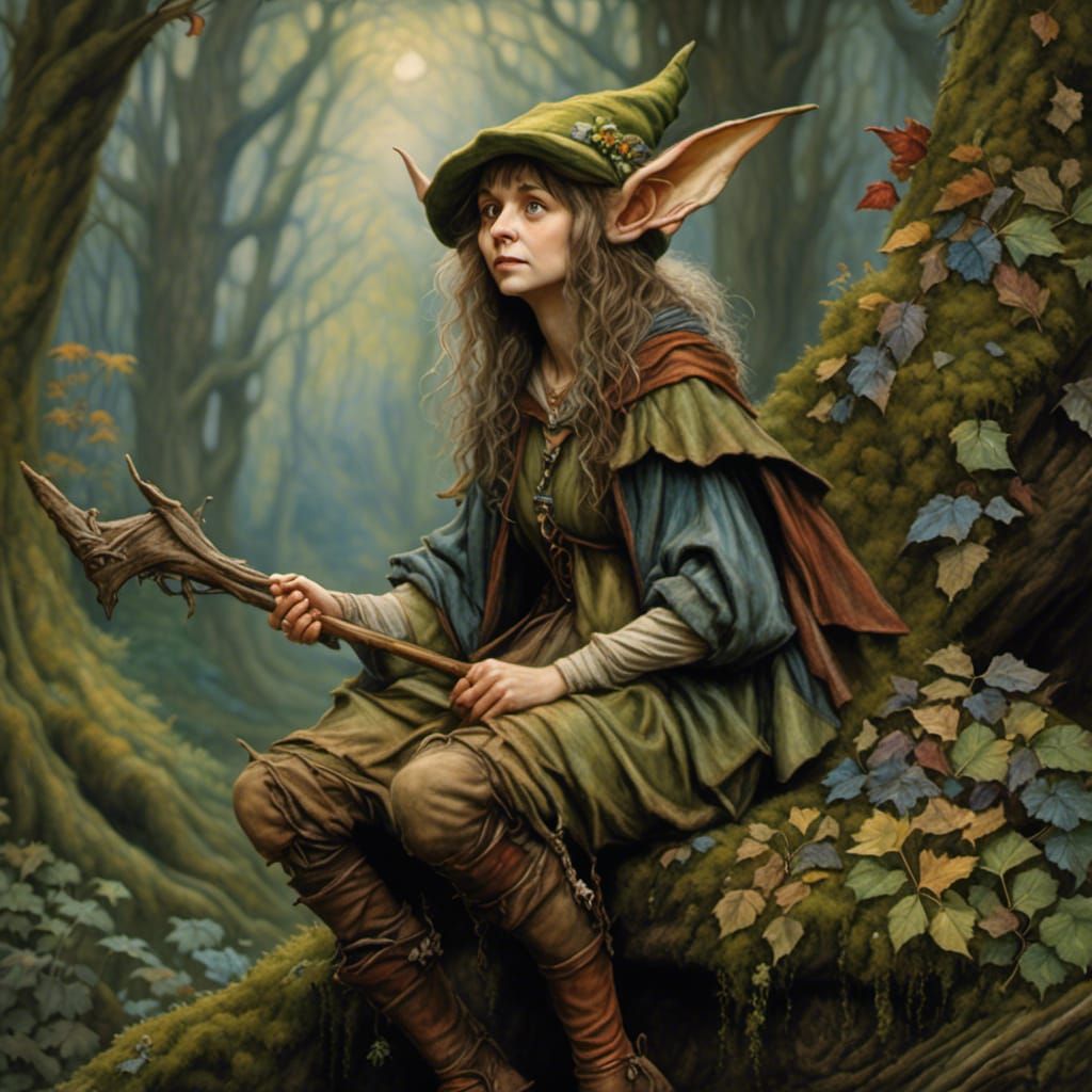 Woodland Elf: Teenage Girl with Bow and Arrow