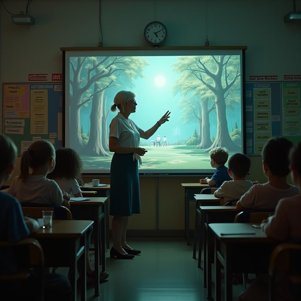 Teacher Inspires Imagination with Digital Projection