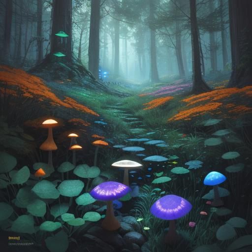 Glowing Firefly Fairy in Enchanted Forest