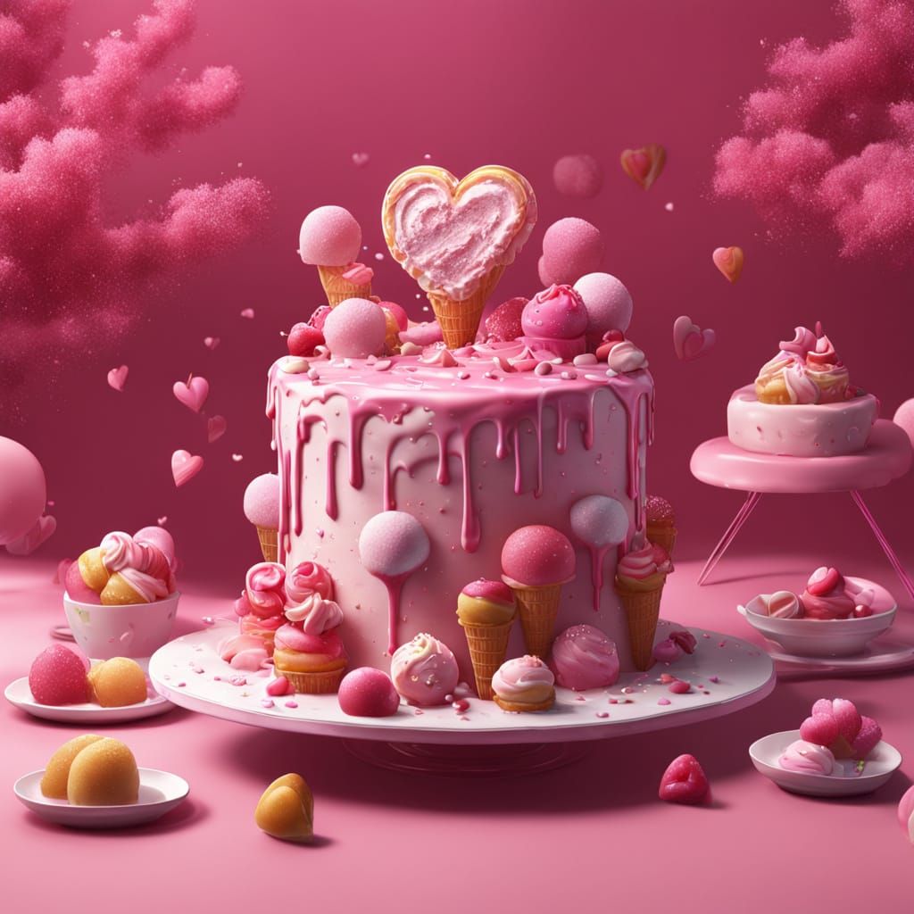 Korean Dessert: Pink Tteok Ice Cream Cake