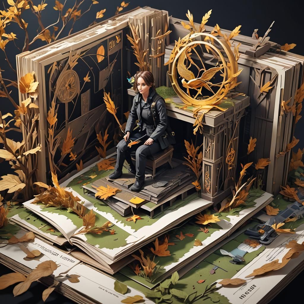 Pop-Up Book Hunger Games in 3D Anime Art