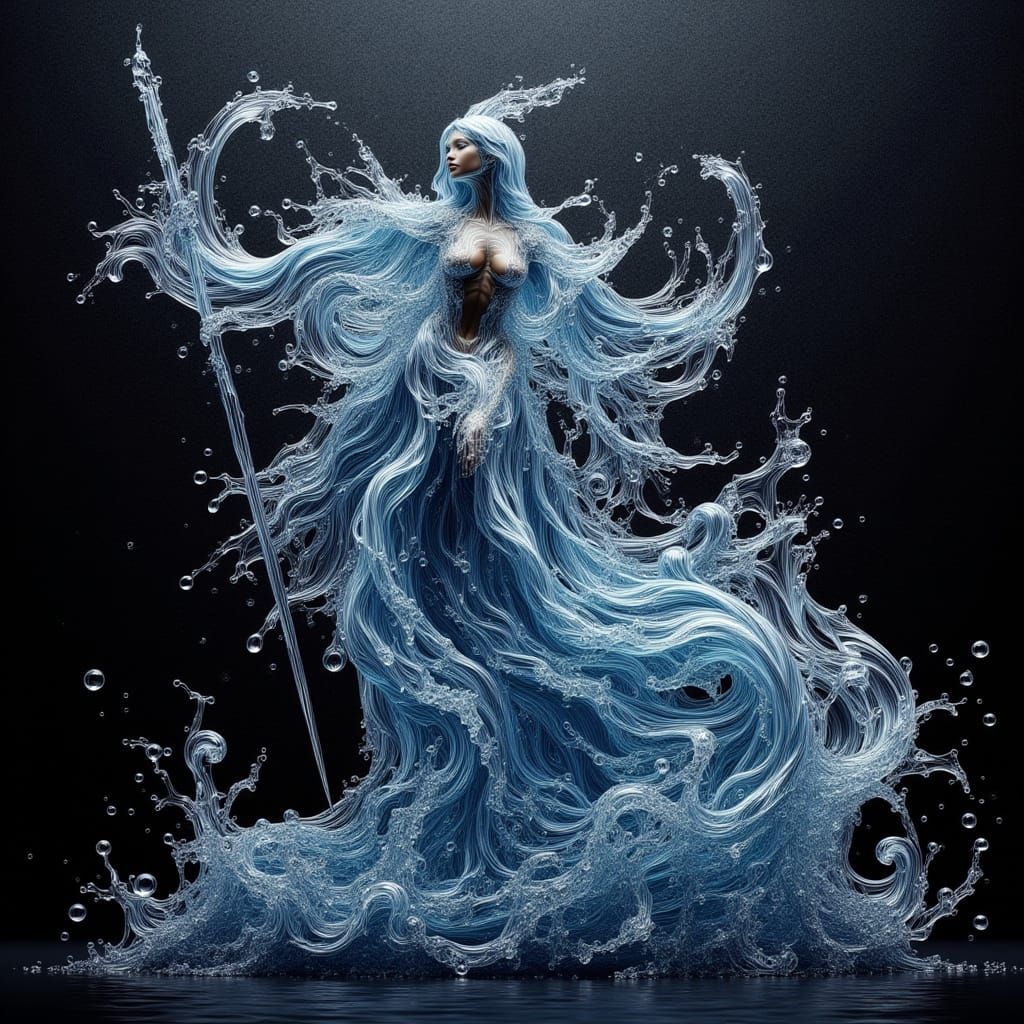 <lora:Magical Water Flux:1.0> An orchestra made from water p...