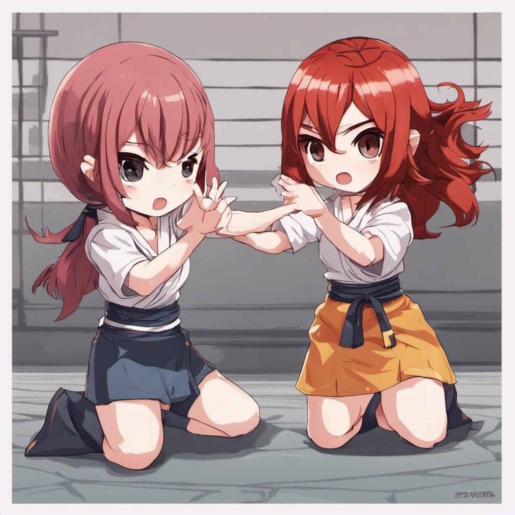 Chibi Martial Arts Lesson in Anime Style