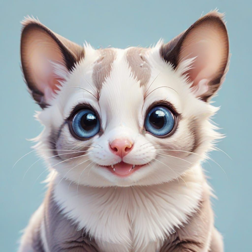 Whimsical Sugar Glider Cartoon Illustration