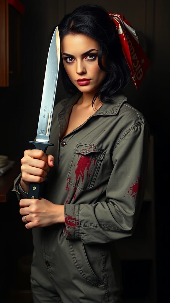 Sensual Michael Myers Figure in Blood-Stained Jumpsuit with ...