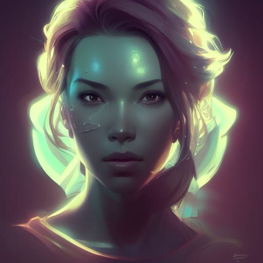 Hyperdetailed Portrait in Triadic Colors