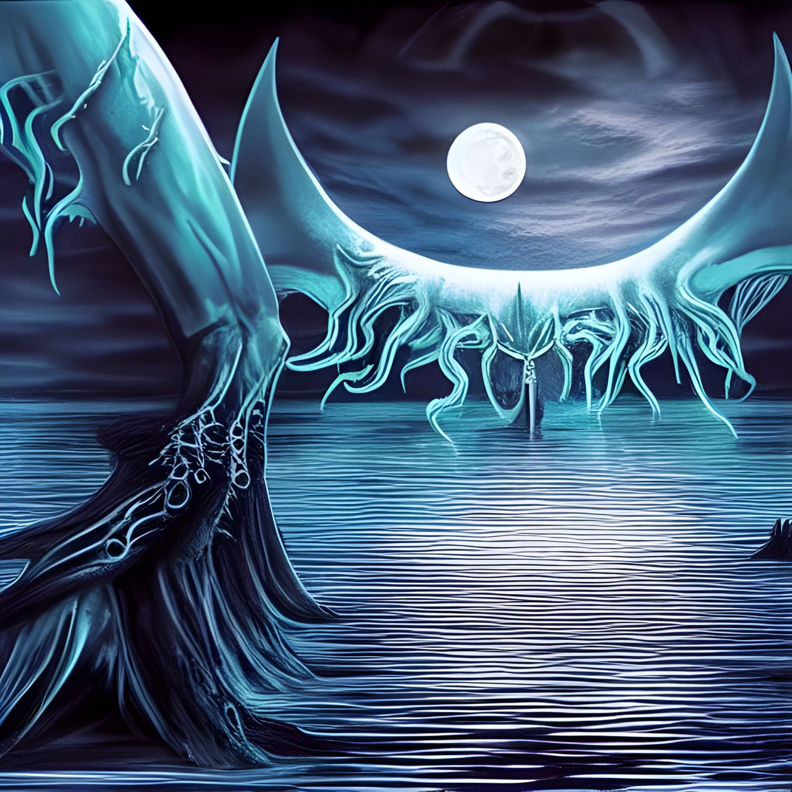 Cthulhu Emerges from the Ocean: Hyperrealistic Horror