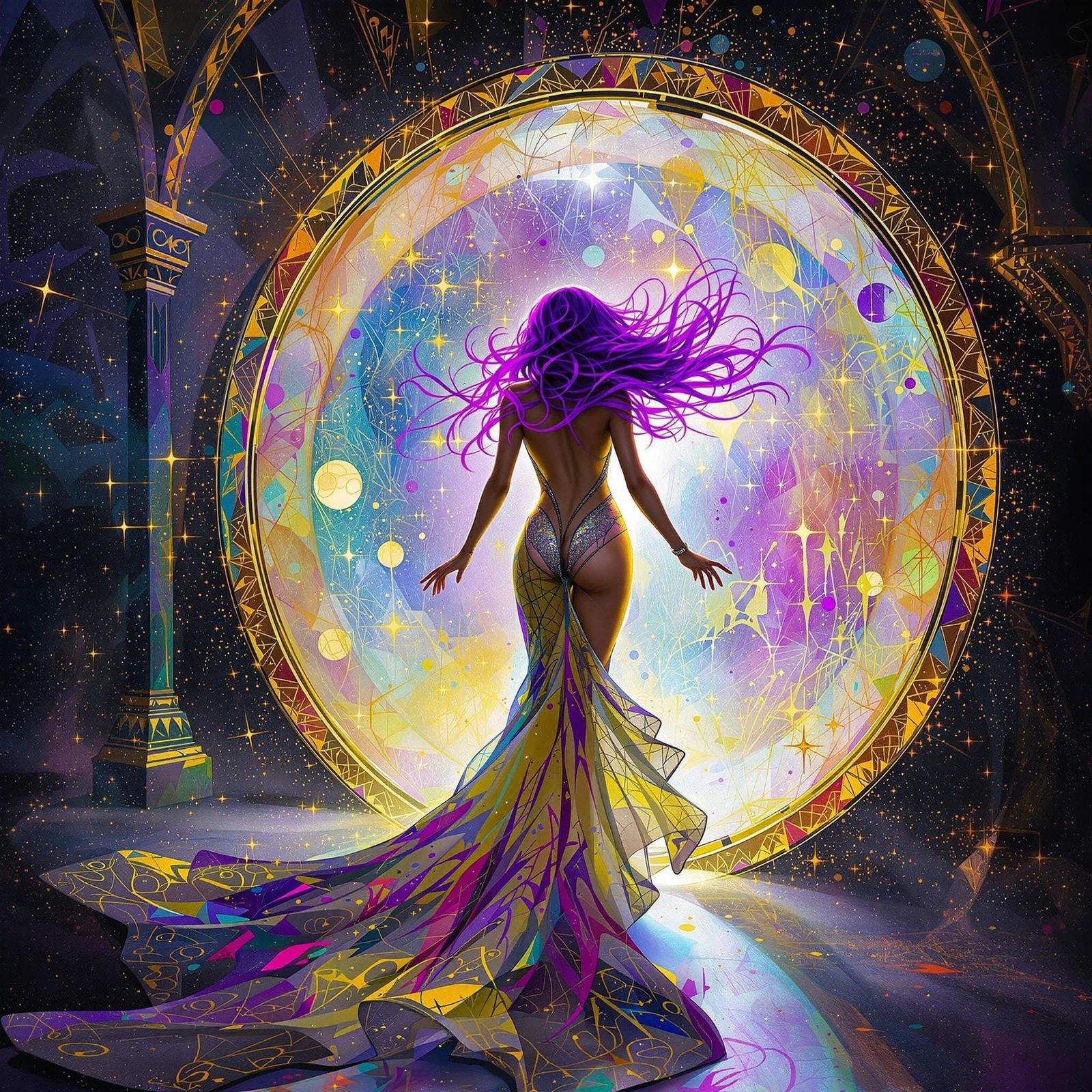 Victorian Portal to Disco in Art Nouveau Style