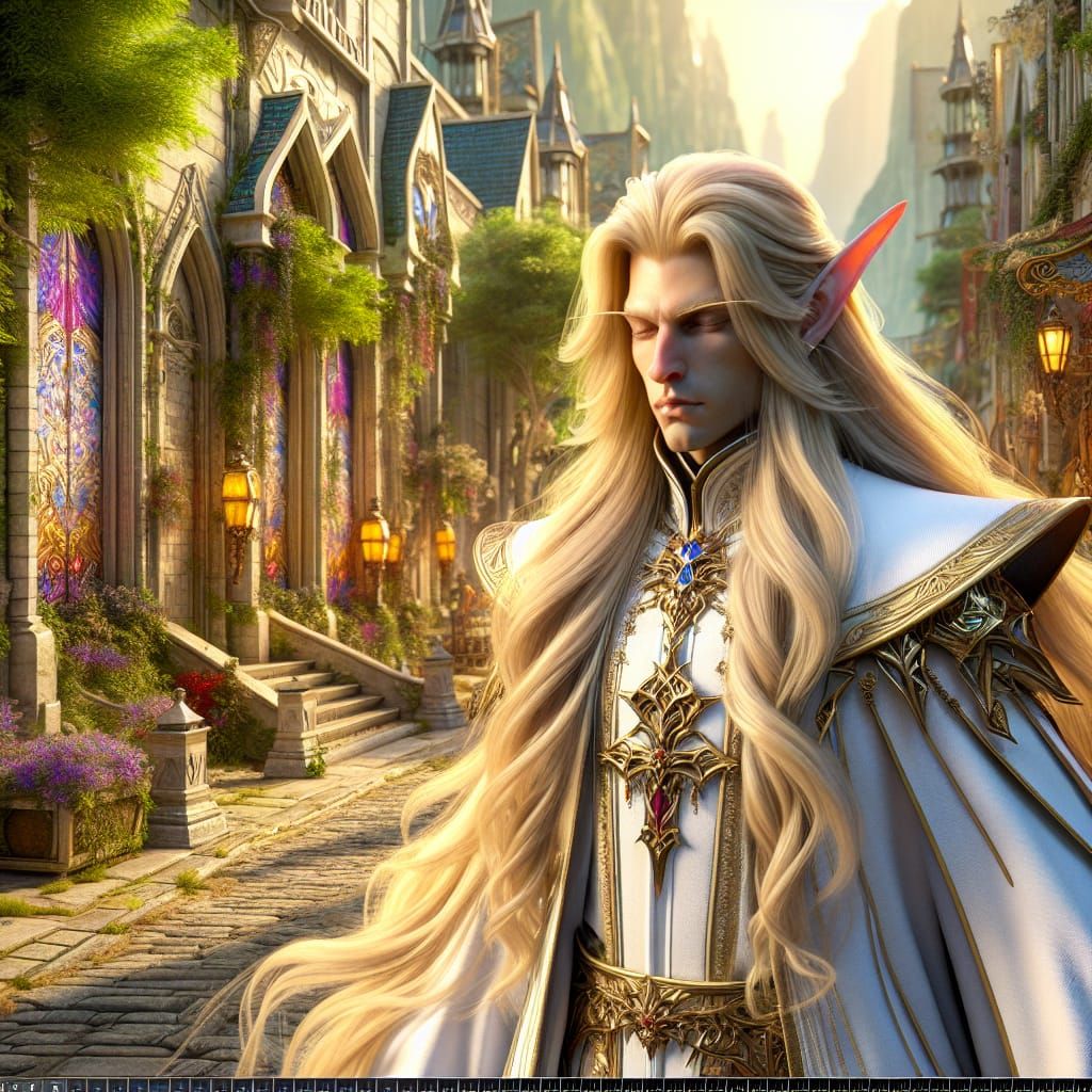 Blood Elf Priest in Silvermoon: Matte Painting