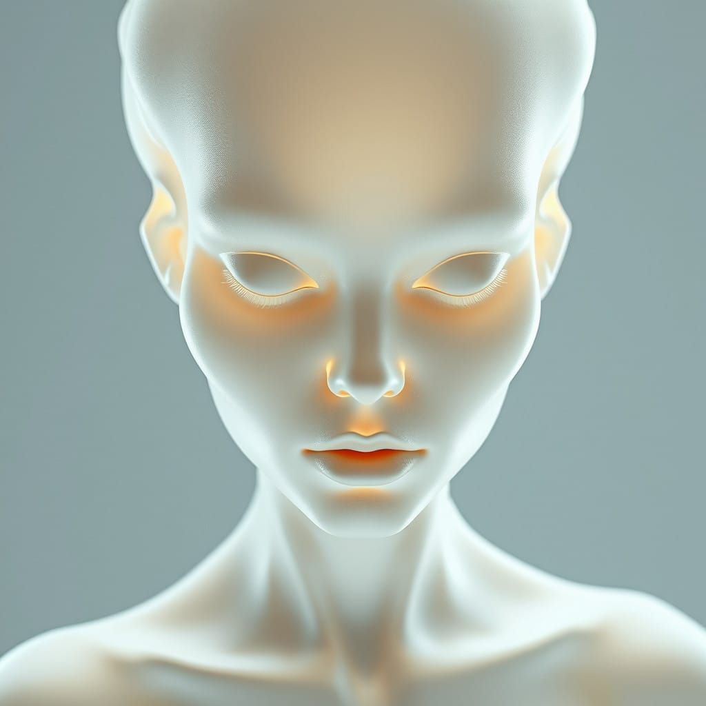 Ethereal Human Form in Dazzling White