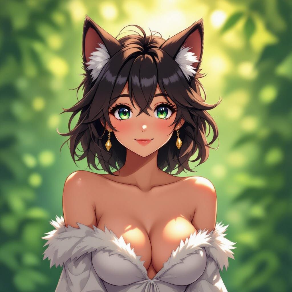 Anime Furry Character in Ghibli Style with Sunlight