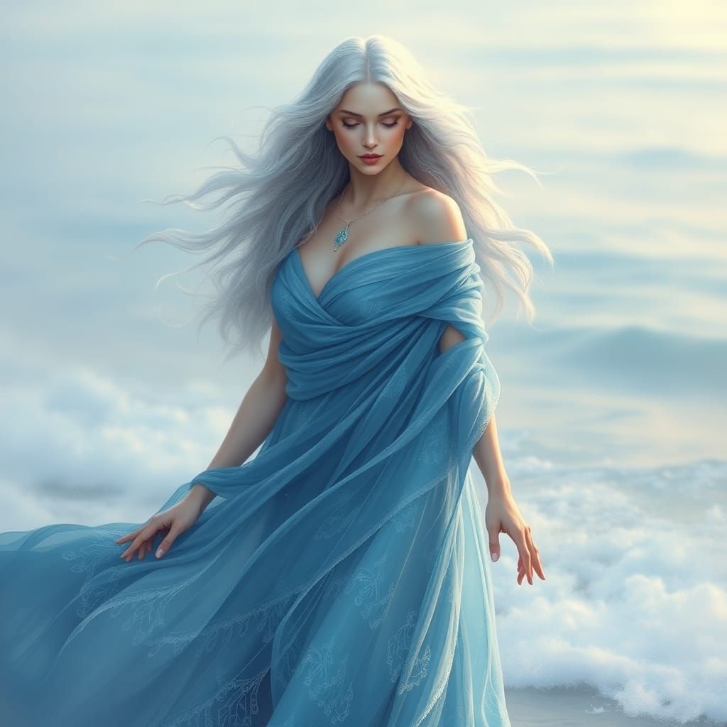 Ocean Goddess in Ethereal Luminescence